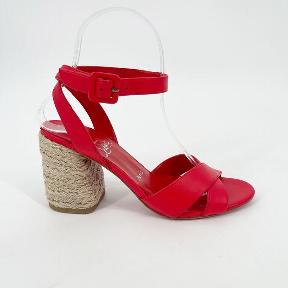 Christian Louboutin Summer Mariza 85 Red Leather Espadrilles Heels Sandals EU 37 - Picture 2 of 11